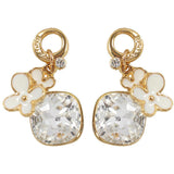 Drops - Colored Swarovski Gold Crystal Flower Drop