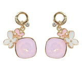 Drops - Colored Swarovski Gold Crystal Flower Drop