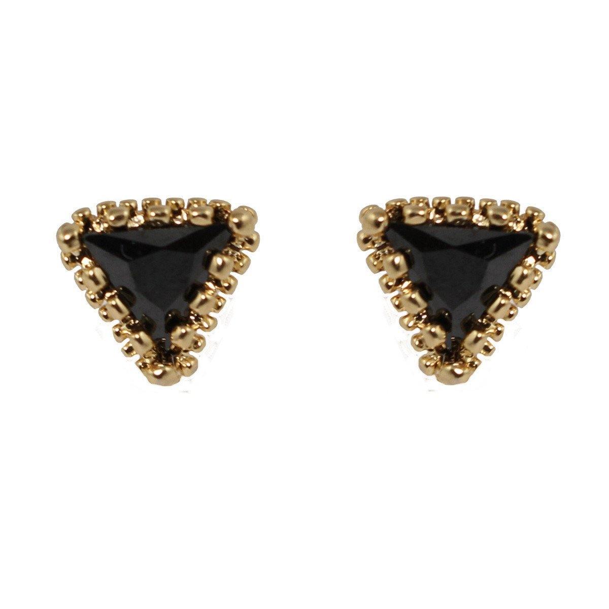 Clip On Colored Triangles Stud Earrings