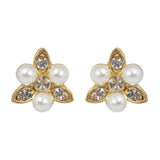 Studs - Pearl Crystal Flower Stud